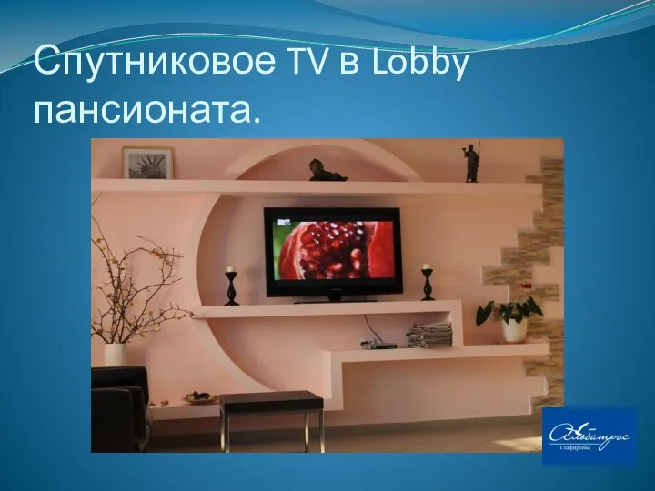 Спутниковое TV в Lobby пансионата.