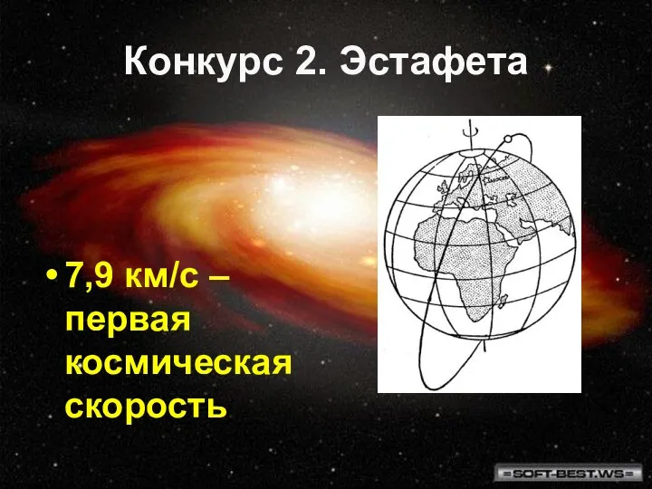 Конкурс 2. Эстафета 7,9 км/с – первая космическая скорость