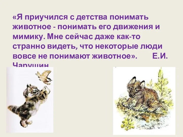 «Я приучился с детства понимать животное - понимать его движения и мимику.