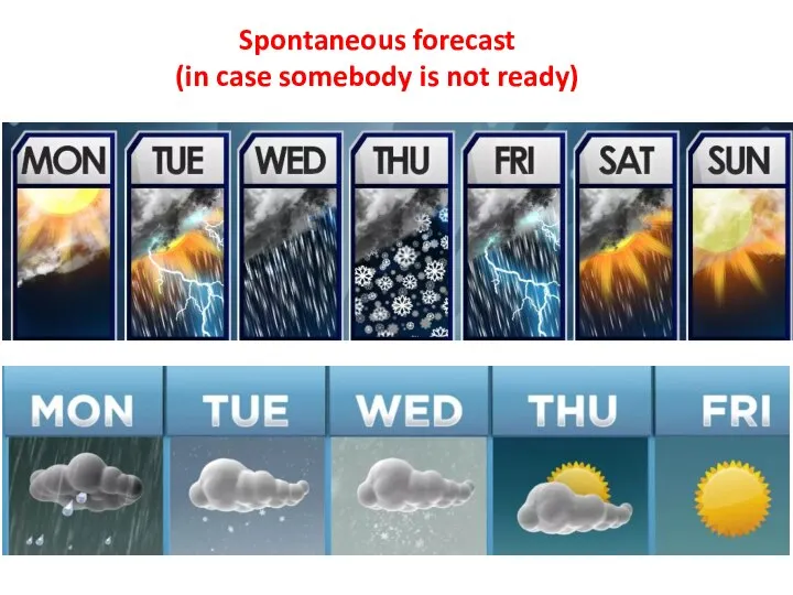 Spontaneous forecast (in case somebody is not ready)