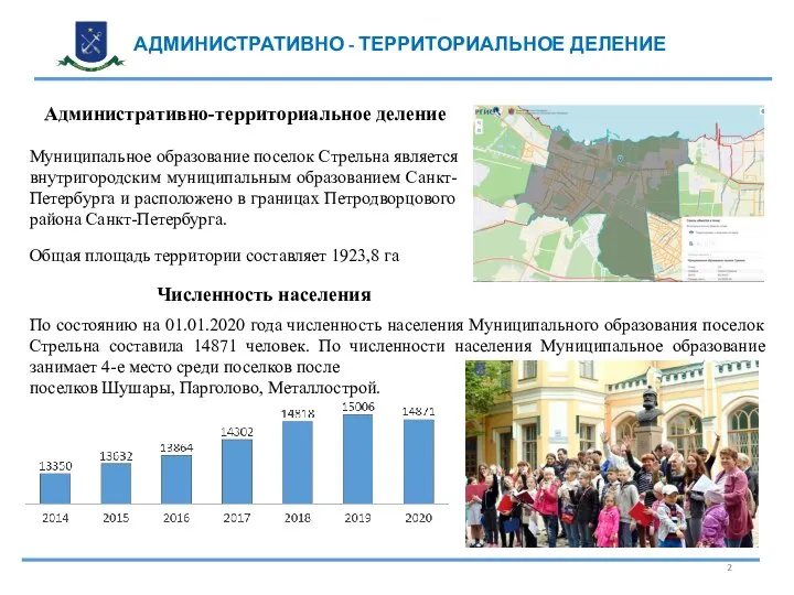 Муниципальное образование поселок Стрельна является внутригородским муниципальным образованием Санкт-Петербурга и расположено в