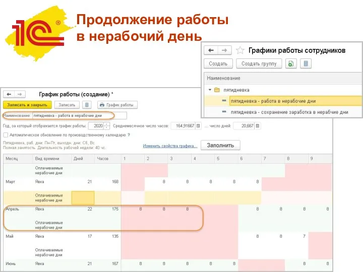 Продолжение работы в нерабочий день