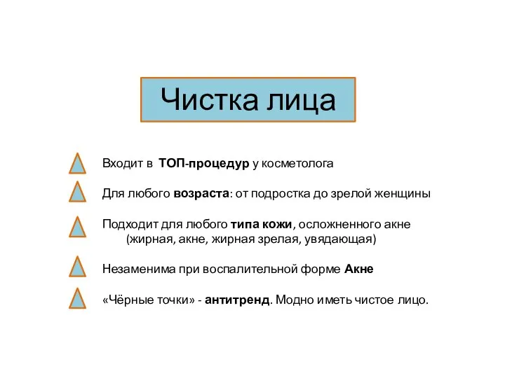 Чистка лица Входит в ТОП-процедур у косметолога Для любого возраста: от подростка