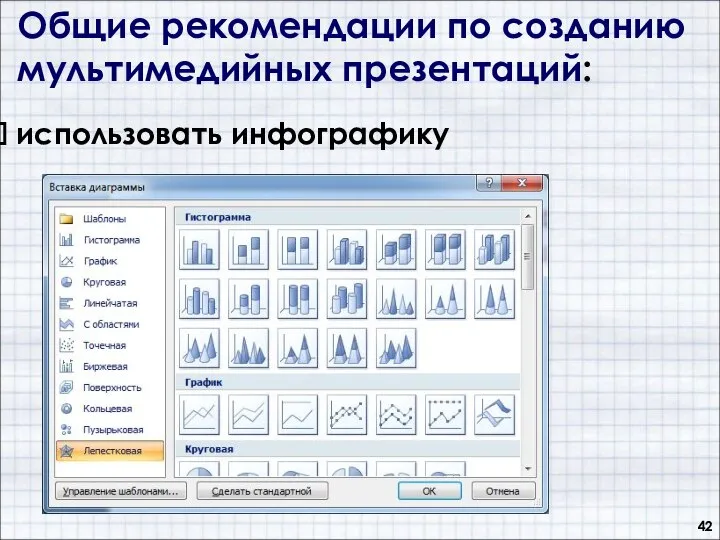 Общие рекомендации по созданию мультимедийных презентаций: использовать инфографику