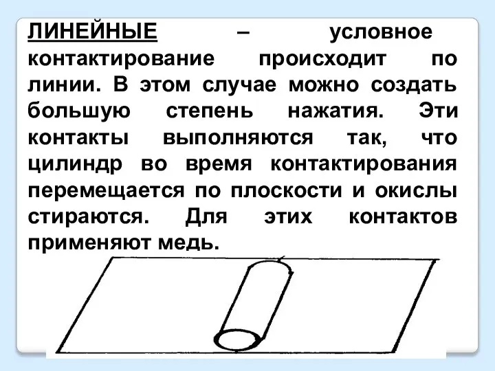 ЛИНЕЙНЫЕ – условное контактирование происходит по линии. В этом случае можно создать