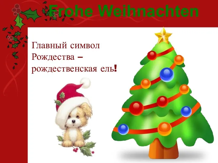 Главный символ Рождества – рождественская ель! Frohe Weihnachten