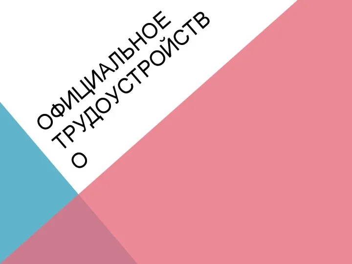 ОФИЦИАЛЬНОЕ ТРУДОУСТРОЙСТВО