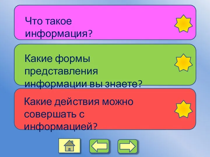 Что такое информация? Какие формы представления информации вы знаете? Какие действия можно