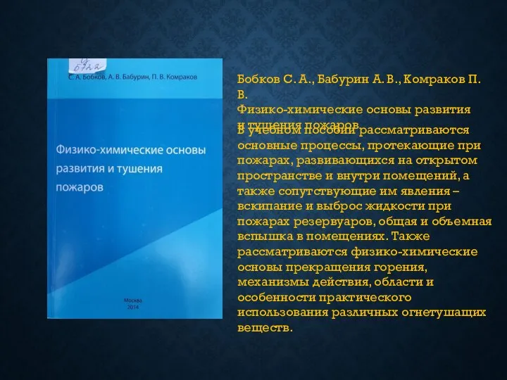 Бобков С. А., Бабурин А. В., Комраков П. В. Физико-химические основы развития