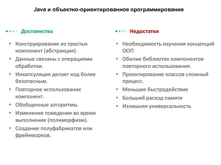 Java и объектно-ориентированное программирование