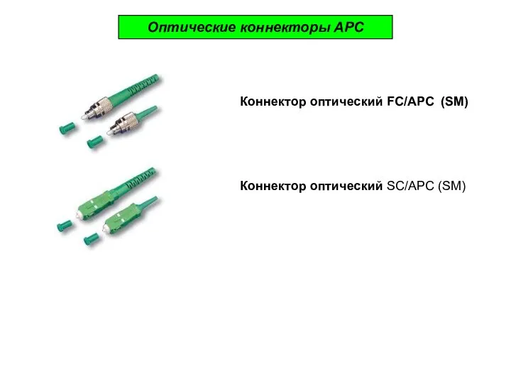 Коннектор оптический FC/APC (SM) Коннектор оптический SC/APC (SM) Оптические коннекторы АРС