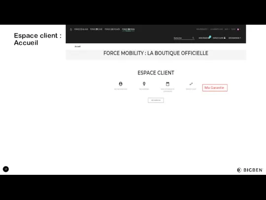 Espace client : Accueil Ma Garantie