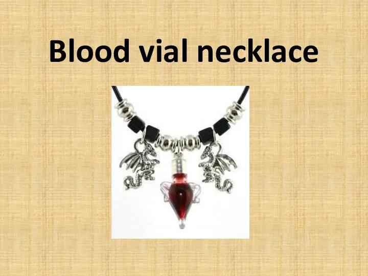 Blood vial necklace