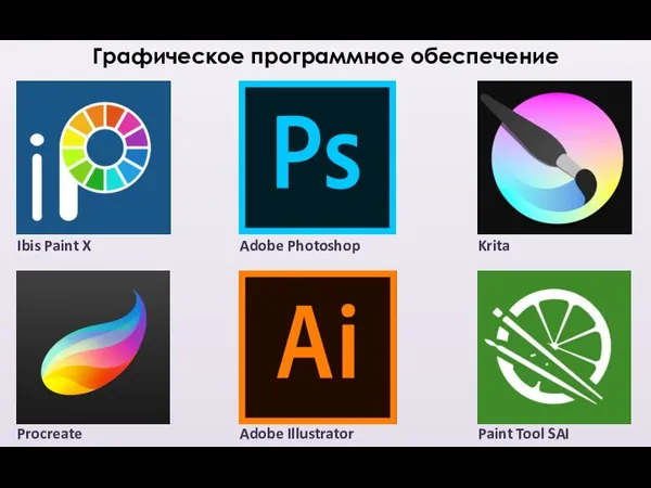 Ibis Paint X Adobe Photoshop Krita Procreate Paint Tool SAI Adobe Illustrator Графическое программное обеспечение