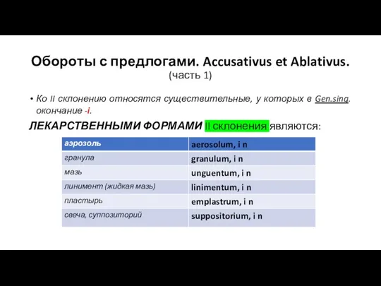 Обороты с предлогами. Accusativus et Ablativus. (часть 1) Ко II склонению относятся