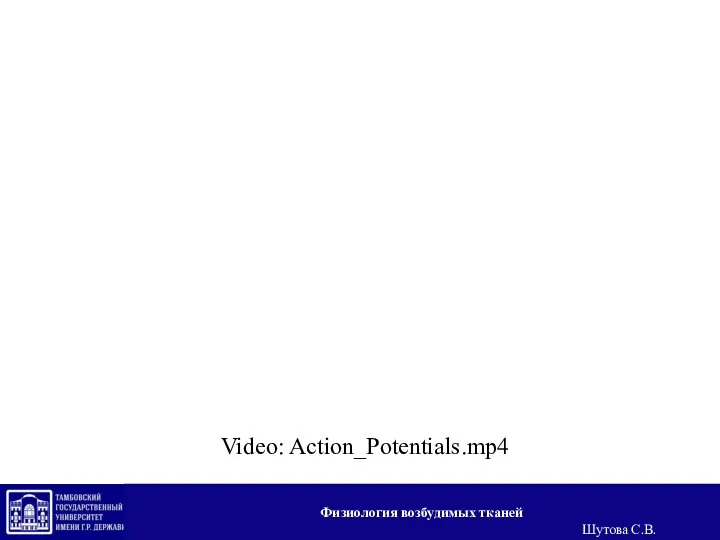 Video: Action_Potentials.mp4 Физиология возбудимых тканей Шутова С.В.