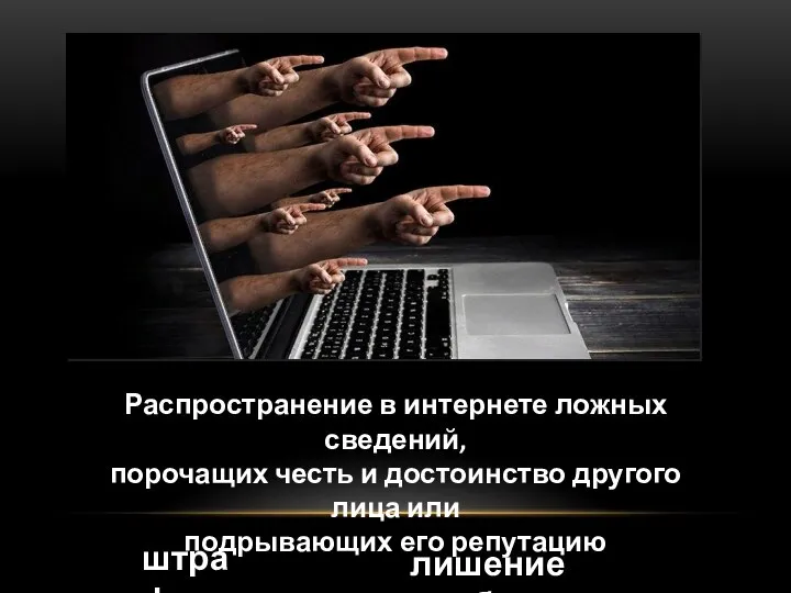 Распространение в интернете ложных сведений, порочащих честь и достоинство другого лица или