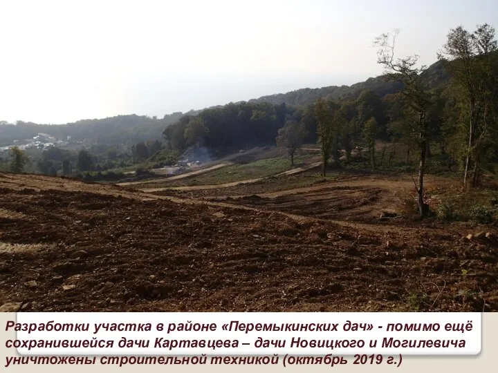 Разработки участка в районе «Перемыкинских дач» - помимо ещё сохранившейся дачи Картавцева