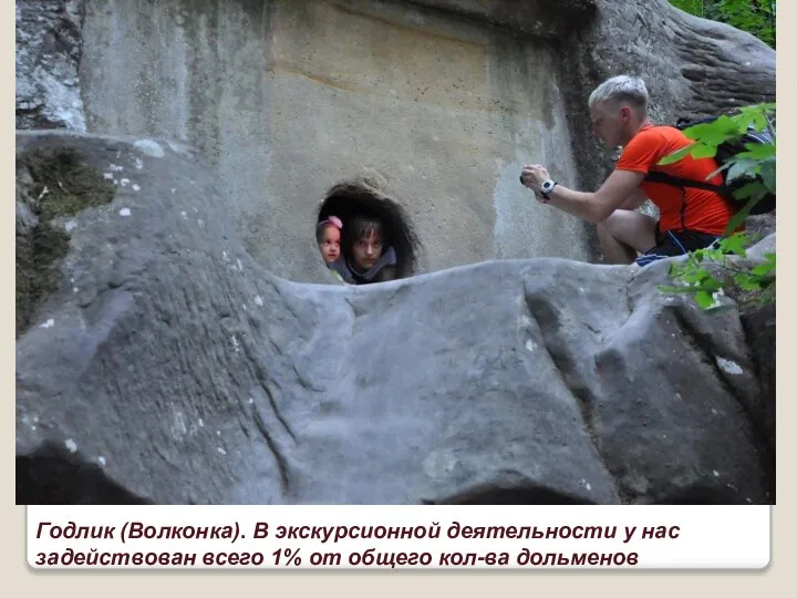 Годлик (Волконка). В экскурсионной деятельности у нас задействован всего 1% от общего кол-ва дольменов