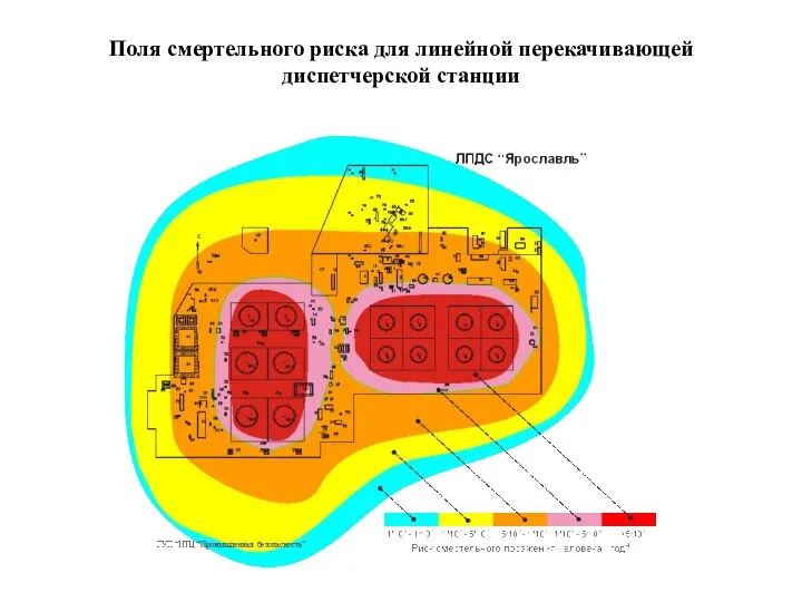 Поля смертельного риска для линейной перекачивающей диспетчерской станции