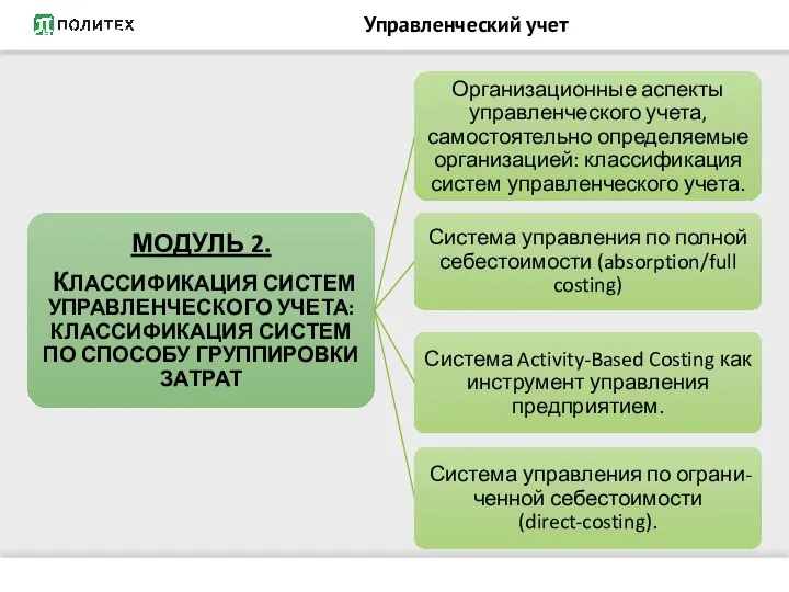 ОСНОВНЫЕ ПРОИЗВОДСТВЕННЫЕ ФОНДЫ Управленческий учет