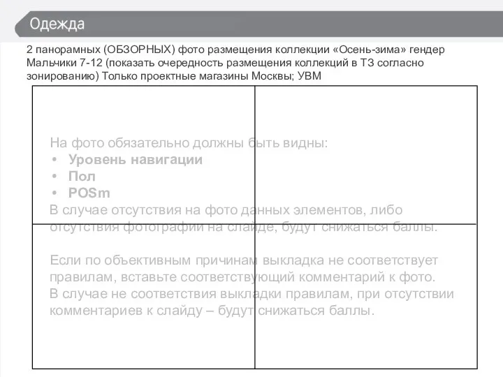 На фото обязательно должны быть видны: Уровень навигации Пол POSm В случае