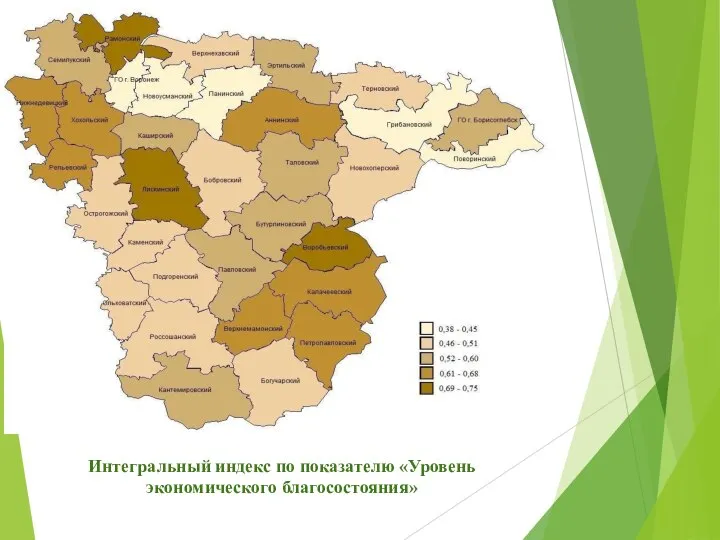 Интегральный индекс по показателю «Уровень экономического благосостояния»