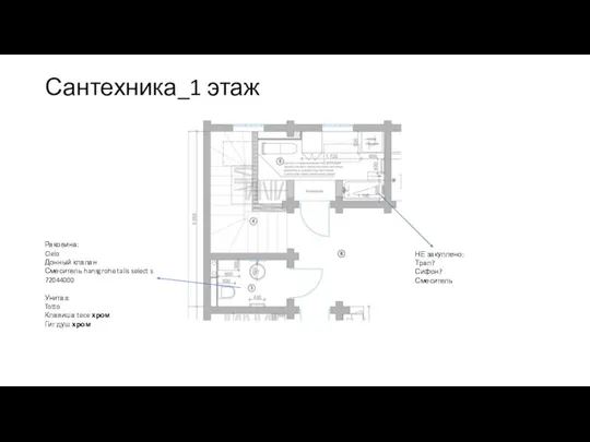 Сантехника_1 этаж НЕ закуплено: Трап? Сифон? Смеситель Раковина: Cielo Донный клапан Смеситель