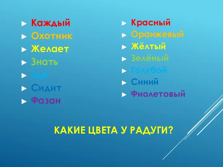 КАКИЕ ЦВЕТА У РАДУГИ? Каждый Охотник Желает Знать Где Сидит Фазан Красный