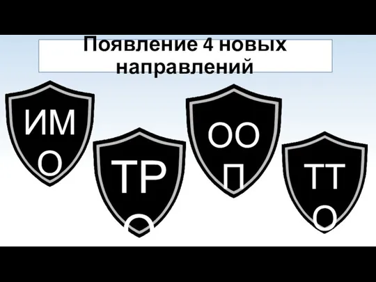 Появление 4 новых направлений ИМО ТРО ООП ТТО