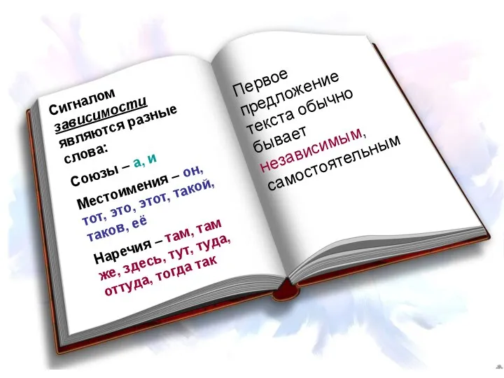 Сигналом зависимости являются разные слова: Союзы – а, и Местоимения – он,