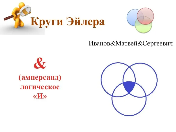 Круги Эйлера & (амперсанд) логическое «И» Иванов&Матвей&Сергеевич