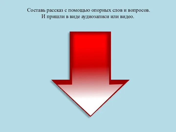 Составь рассказ с помощью опорных слов и вопросов. И пришли в виде аудиозаписи или видео.