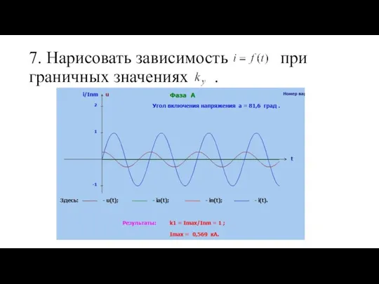 7. Нарисовать зависимость при граничных значениях . .