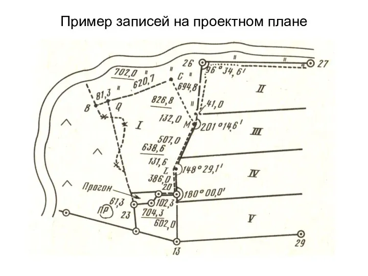 Пример записей на проектном плане