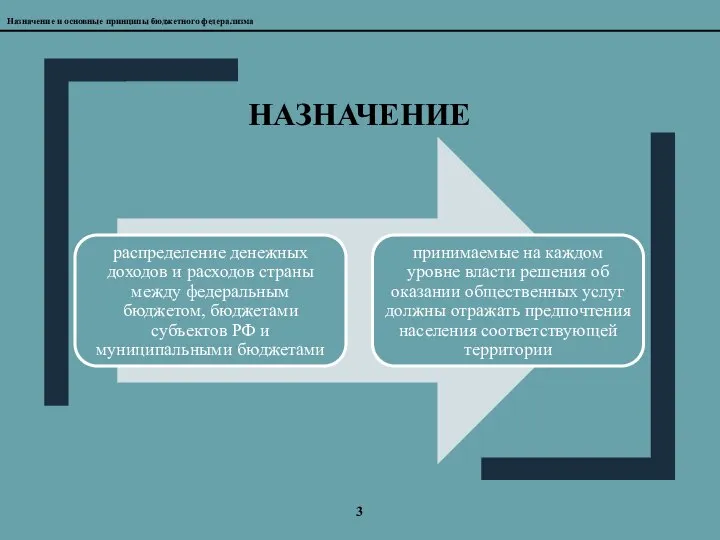 3 НАЗНАЧЕНИЕ Назначение и основные принципы бюджетного федерализма