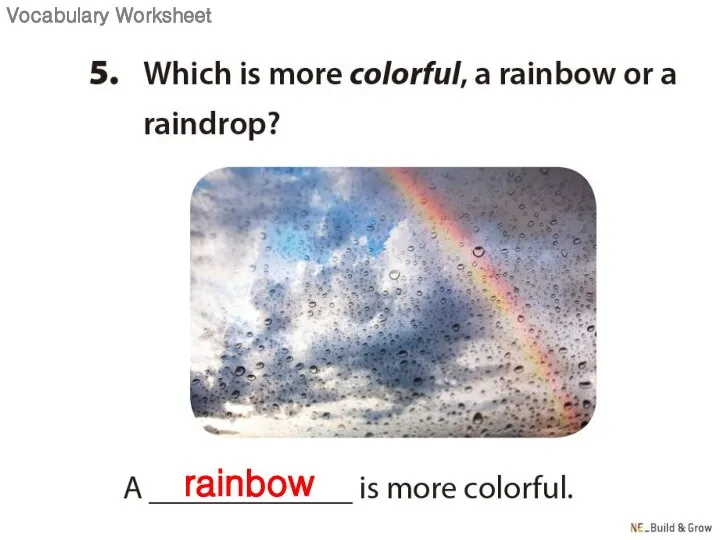 rainbow Vocabulary Worksheet