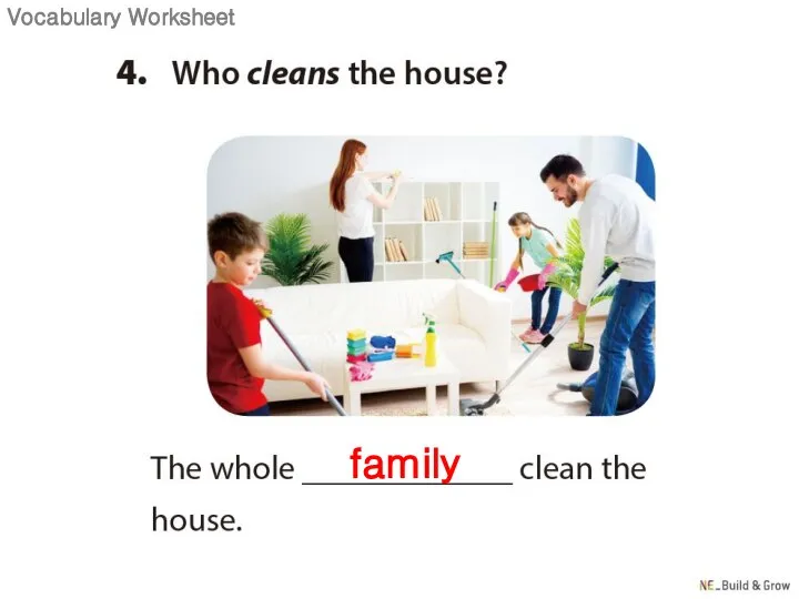 family Vocabulary Worksheet