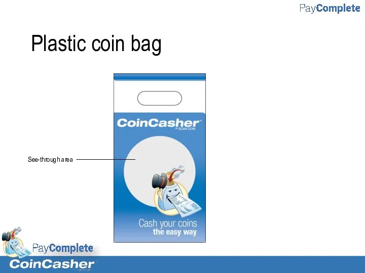 Plastic coin bag See-through area