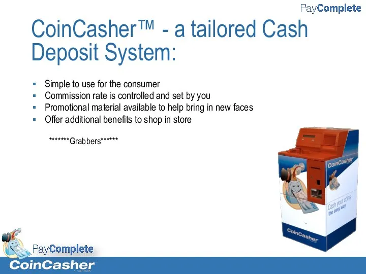 CoinCasher™ - a tailored Cash Deposit System: Simple to use for the