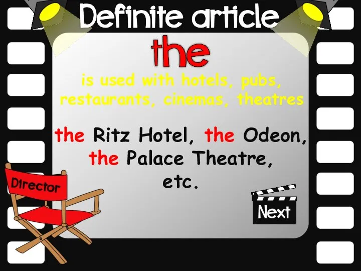 is used with hotels, pubs, restaurants, cinemas, theatres the Ritz Hotel, the