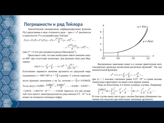 Погрешности и ряд Тейлора