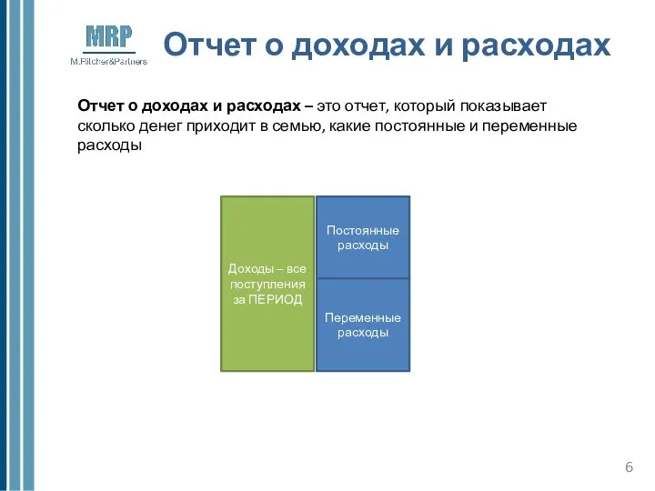 Отчет о доходах и расходах Отчет о доходах и расходах – это