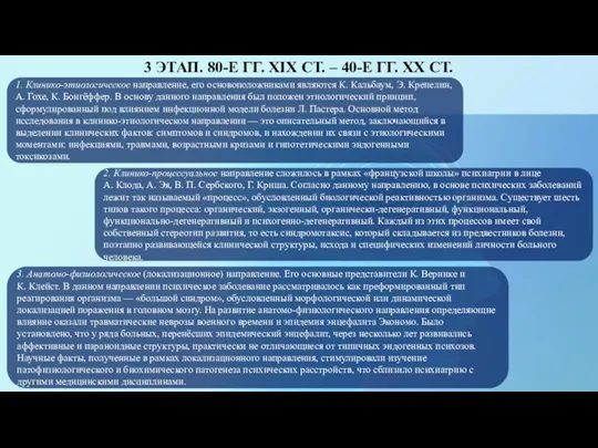 3 ЭТАП. 80-Е ГГ. XIX СТ. – 40-Е ГГ. XX СТ. 3.