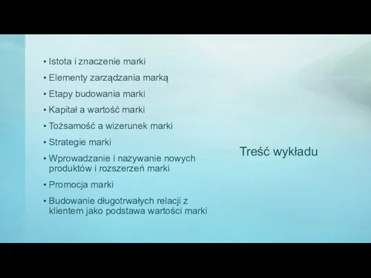 Treść wykładu Istota i znaczenie marki Elementy zarządzania marką Etapy budowania marki