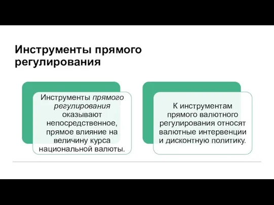 Инструменты прямого регулирования