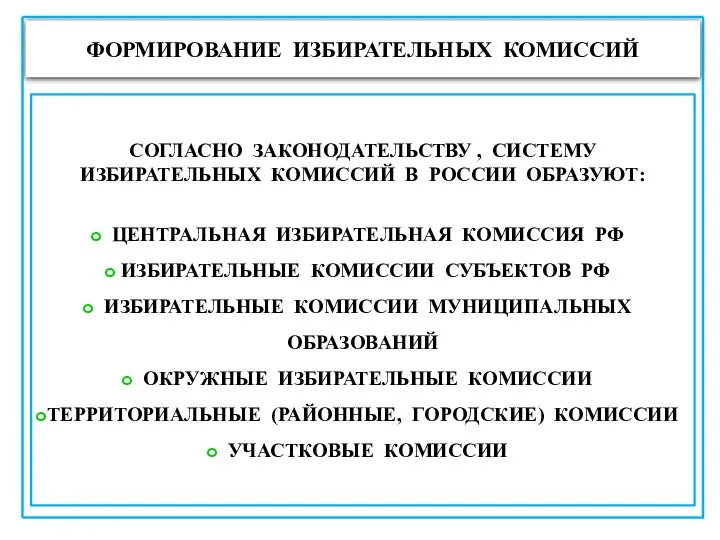 ФОРМИРОВАНИЕ ИЗБИРАТЕЛЬНЫХ КОМИССИЙ ИЗБИРАТЕЛЬНЫЕ КОМИССИИ – ЭТО КОЛЛЕГИАЛЬНЫЕ ОРГАНЫ, НА КОТОРЫЕ ВОЗЛОЖЕНЫ