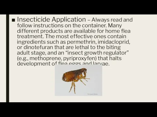 Insecticide Application – Always read and follow instructions on the container. Many