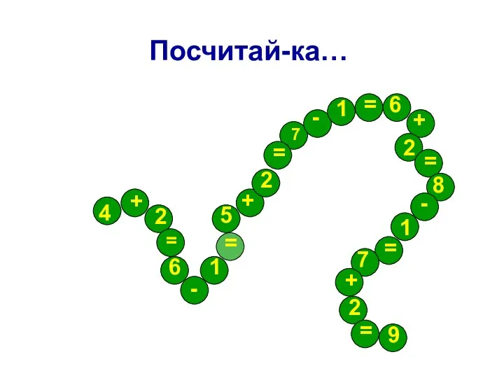 Посчитай-ка… 4 + 2 = - 1 = + 2 = -