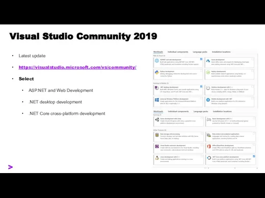 Visual Studio Community 2019 Latest update https://visualstudio.microsoft.com/vs/community/ Select ASP.NET and Web Development